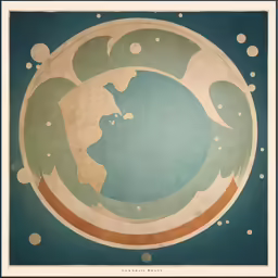 a very unique poster with earth inside a circle