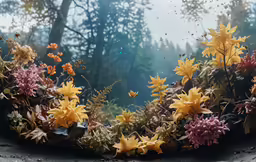 colorful flowers and plants all grow out of the ground