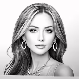 the woman with long hair is wearing large hoop earrings