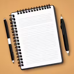 notebook and pen sitting on top of a desk