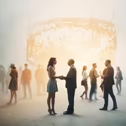 an image of business meeting in foggy weather