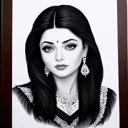 a portrait of a young indian woman