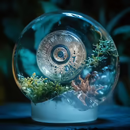 an air ball with plants inside of it