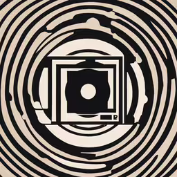 an abstract spiral background, black and white photograph,a large circular painting that has a picture inside of it