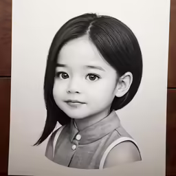 a little girl with a ponytail is taken up to the side