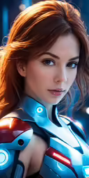 an image of woman in armor posing