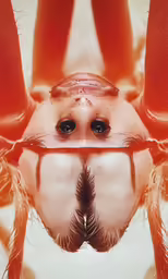 the image has an upside down view of a person