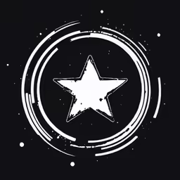 an artistic white star on black background