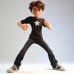 an animated man in a black t - shirt