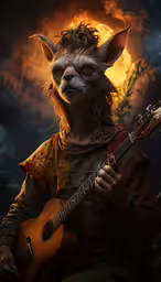 an illustration of an animal that is playing the guitar