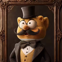 a cartoon with an odd look in front of a picture frame