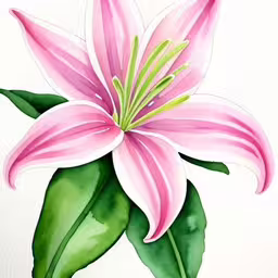 the watercolor painting is painted with pink flowers