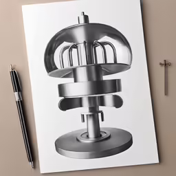 a drawing of a model on a table