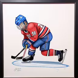 this is a drawing of a hockey player