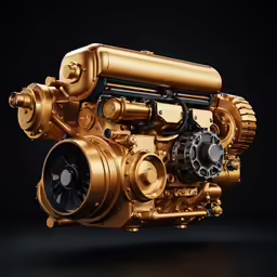 a gold engine in an image that is very high resize