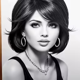 a woman in a black top is posing for a photograph