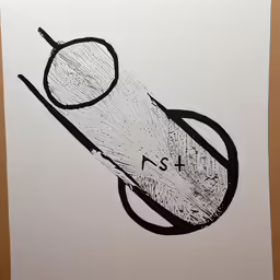 a drawing of a rocket like object on a white paper