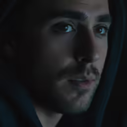man looking off into the distance in darkness