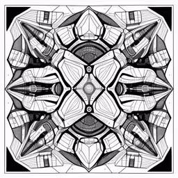 abstract black and white line art work