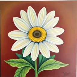this is a painting of a flower in white and yellow
