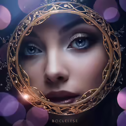 the woman in the mirror is looking at herself
