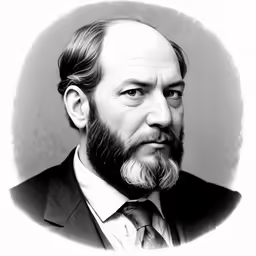 an old photo of a man with a long beard