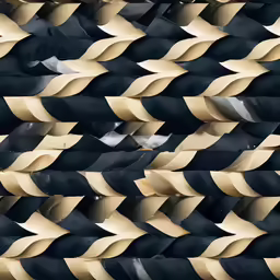 an abstract black and gold wallpaper with a variety of curves