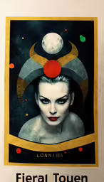 a painting of a girl with dark makeup and red eyes