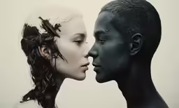 two black women are shown with painted faces