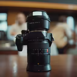 a camera on top of a table that is sitting on the counter
