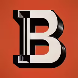the letters b are all white and black
