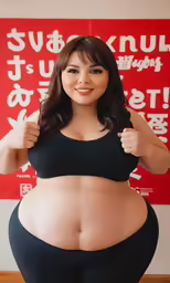 a very attractive woman with large breasts poses for the camera