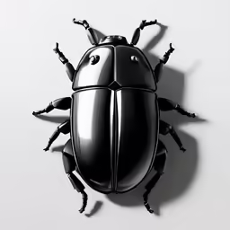 a large beetle is sitting on a white surface