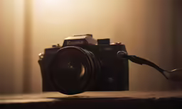 a camera with the flash light reflecting in it
