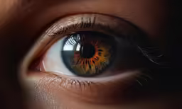 the yellow iris of an eye