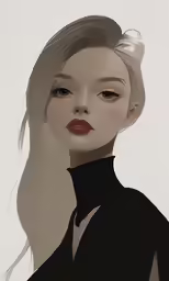 a digital image of a woman with a ponytail