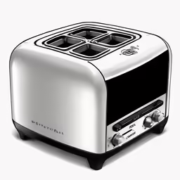 the black and white image of an electric toaster