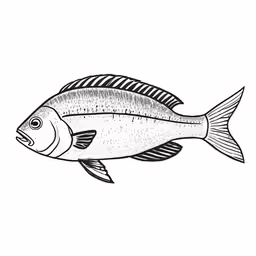 an illustration of a fish drawn in ink