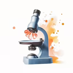 an illustration of a microscope being used for a piece of art