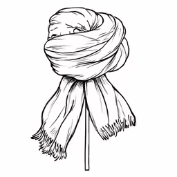a scarf wrapped around a post on a pole