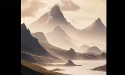 large mountains surrounding a body of water