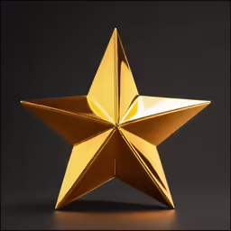 a shiny star on a black background