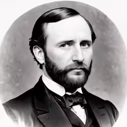the man is wearing a black suit with a bow tie
