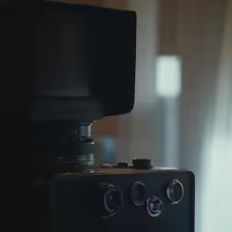a closeup of a vintage style camera and screen
