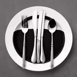 black and white photograph of an empty plate