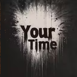 an artistic poster with the words your time painted on it