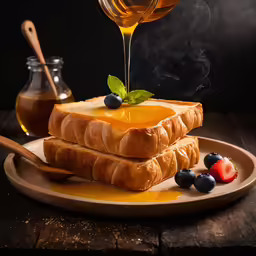 a sliced piece of bread and two pieces of sliced pastries sitting on top of a plate