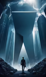 the dark pictures movie poster with a man standing in a doorway