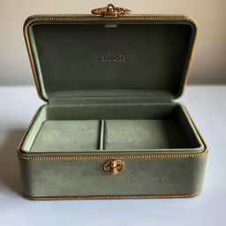 an open suitcase sitting on top of a table