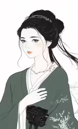 a woman is shown wearing a kimono